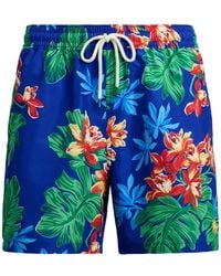 Polo Ralph Lauren - Floral-Print Drawstring Swim Shorts - Lyst