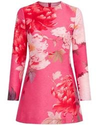 LEO LIN - Aliza Peony-Print Mini Dress - Lyst