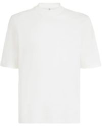 Brunello Cucinelli - Cotton Jersey Mock Neck T-Shirt - Lyst