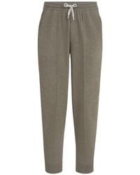 Brunello Cucinelli - Cashmere Double Knit Trousers With Crête Detail And Elasticated Zipper Cuffs - Lyst