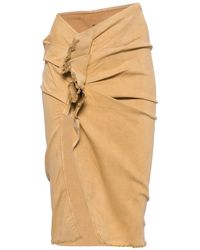 Rick Owens - Edfu Front-Slit Denim Skirt - Lyst