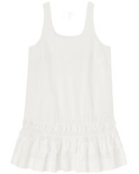 Ganni - Robe Courte Bordée De Volants - Lyst