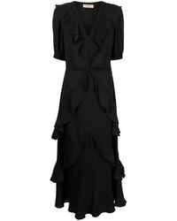 Twinset - Ruffled Short-Sleeve Maxi Dress - Lyst