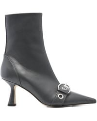 Aeyde - 75 Mm Laarzen Met Puntige Neus En Gespdetail - Lyst