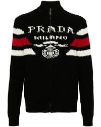 Prada - Black Cashmere Cardigan - Lyst