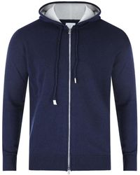Eleventy - Hooded Zip-Up Cashmere Sweater - Lyst