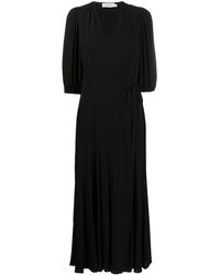 Calvin Klein Maxikleid mit V-Ausschnitt - Schwarz