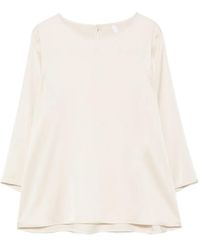 Imperial - Satin-Finish Keyhole-Back Blouse - Lyst