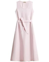 Woolrich - Round-Neck Belted Midi Dress - Lyst