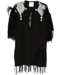 Loulou - Feather-Embellished Mini Dress - Lyst