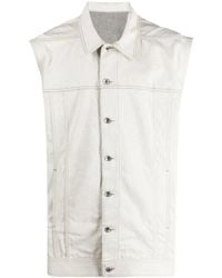 Rick Owens - Sleeveless Cotton Denim Vest - Lyst