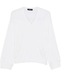 Fabiana Filippi - Tulle-Insert V-Neck Sweater - Lyst