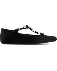 Giambattista Valli - Rhinestone-Embellished Satin Ballerina Shoes - Lyst