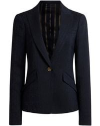 Etro - Single-Breasted Wool Jacquard Jacket - Lyst