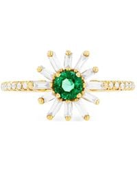 Suzanne Kalan - 18Ct Flower Spark Emerald And Diamond Ring - Lyst