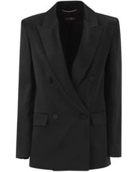 Max Mara - Double-Breasted Satin Blazer - Lyst