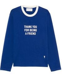 Ami Paris - Slogan-Print Long-Sleeve T-Shirt - Lyst