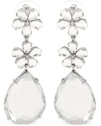 Self-Portrait - Crystal-Flower Tiered Earrings - Lyst