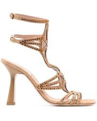 Alberta Ferretti - 105Mm Metallic Square-Toe Sandals - Lyst