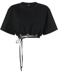 Pinko - Cropped Tie Detail Top - Lyst
