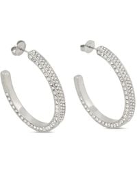 Guess - Crystal-Embellished Hoop Earrings - Lyst