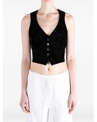 Ann Demeulemeester - Diana Floral-Jacquard Cropped Waistcoat - Lyst