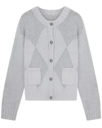 Ballantyne - Argyle-Knit Button-Up Cardigan - Lyst