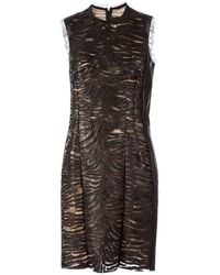 Alexandre Vauthier - Lace-Panel Lambskin Dress - Lyst