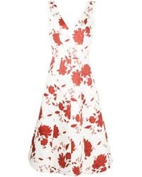 Emilia Wickstead - Petrova Floral-Print Midi Dress - Lyst