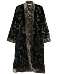 Pierre Louis Mascia - Floral-Print Velvet-Effect Coat - Lyst