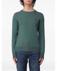 Brooksfield - Logo-Embroidered Wool Sweater - Lyst
