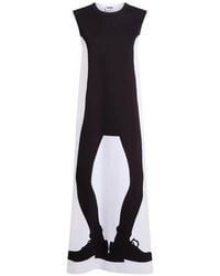 Moschino - Graphic-Print Sleeveless Maxi Dress - Lyst