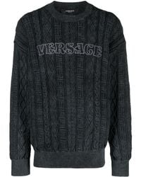 Versace - Maglione girocollo con ricamo - Lyst