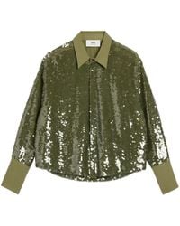 Ami Paris - Sequinned Silk Shirt - Lyst