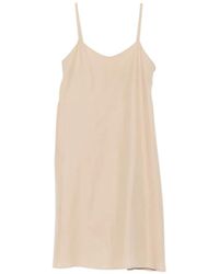 A Tentative Atelier - Satin-Finish V-Neck Midi Dress - Lyst