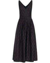 Oscar de la Renta - Argyle Silk Twill Midi Dress - Lyst