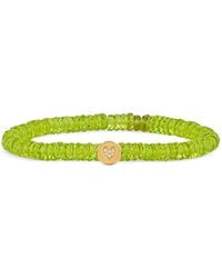 Sydney Evan - Peridot And Diamond Heart-Charm Bracelet - Lyst