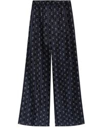 Tory Burch - Pantalones Anchos Con Motivo De Cachemira - Lyst