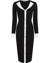 Karl Lagerfeld - Gebreide Jurk Met Contrasterende Kraag - Lyst