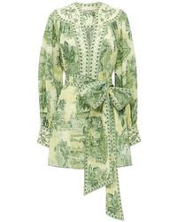 ALÉMAIS - Sara Bow Printed Mini Dress - Lyst