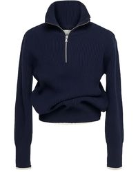 O.FILES - Zip-Up Funnel-Neck Sweater - Lyst