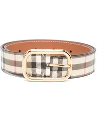 Burberry - チェック レザーベルト - Lyst