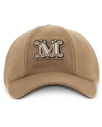 Max Mara - Fedora Logo-Patch Camel Wool Cap - Lyst