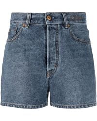 Chloé - High-Waisted Denim Shorts - Lyst