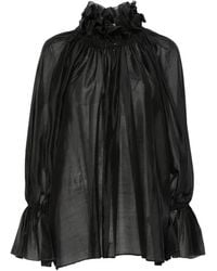 Thelatest - Bluse Mit Rüschen - Lyst