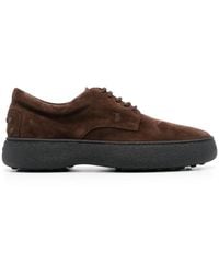 Tod's - Derby Schoenen Met Geborduurd Logo - Lyst