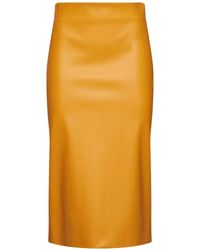Blanca Vita - High-Rise Rear-Slit Midi Pencil Skirt - Lyst