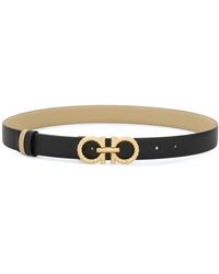 Ferragamo - Cintura Con Fibbia Gancini Reversibile - Lyst