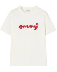 Burberry - Heart Logo Cotton T-Shirt - Lyst