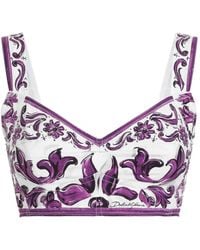 Dolce & Gabbana - Short Top With "Majolica" Print - Lyst